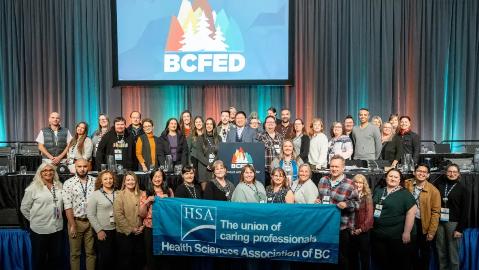 A photo of the HSABC delegation at the BCFED2024 Convention. Photo by Josh Berson